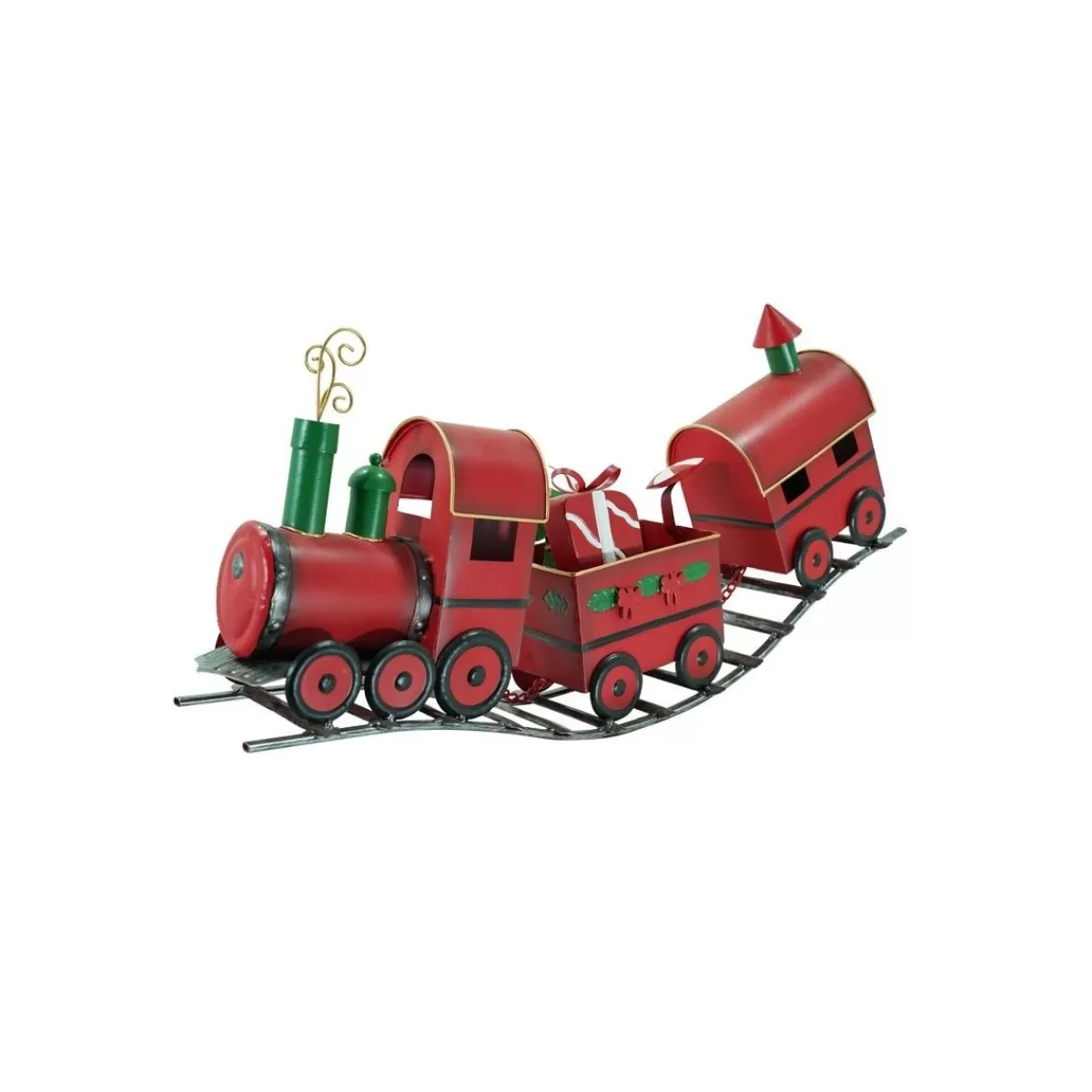 Gloria Store Decorazioni Natalizie | Linea Natalizia Premium<Treno Rosso Natalizio Su Binari In Metallo H.31 Cm