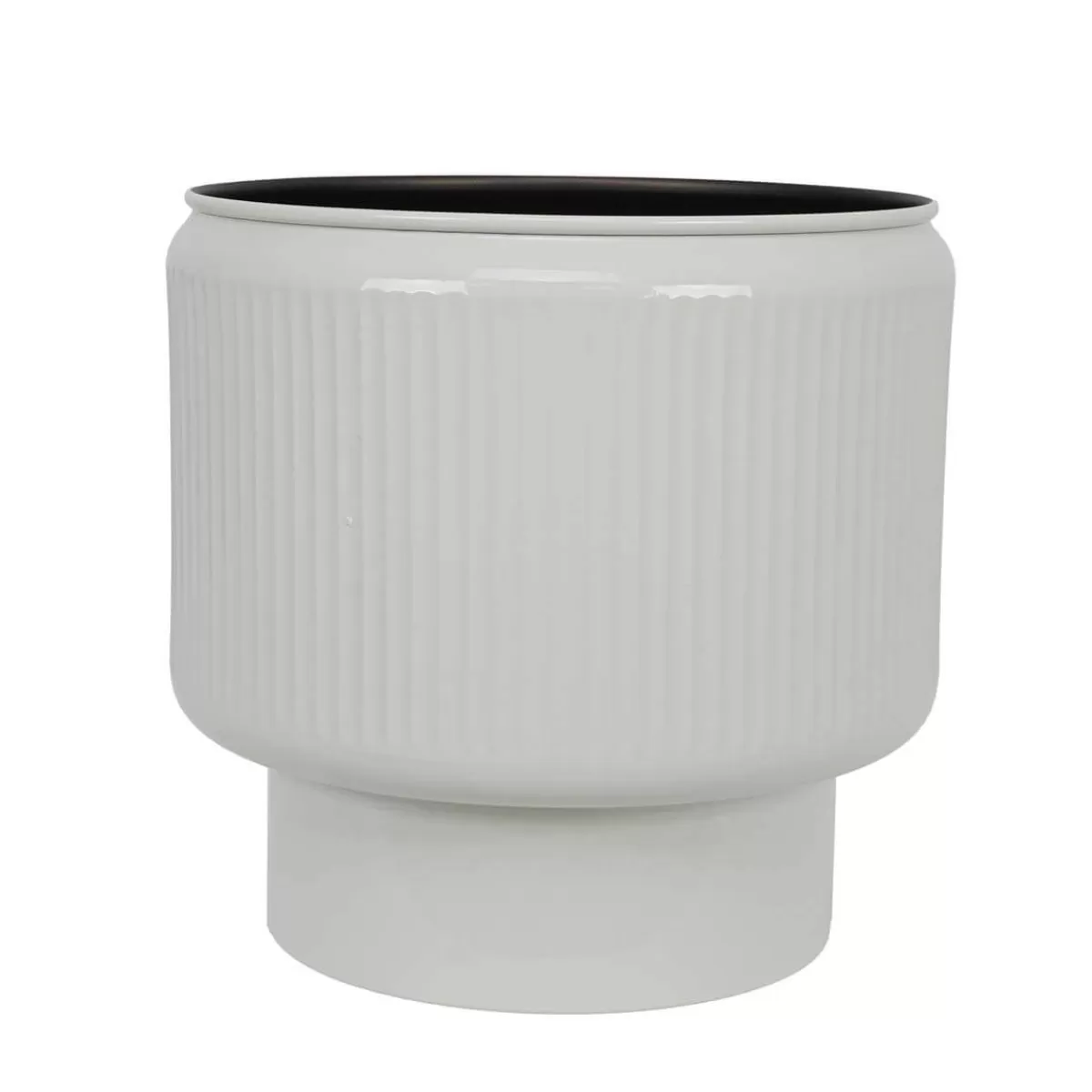 Gloria Store • Vasi<Vaso In Metallo Bianco Con Design Moderno - 2 Misure