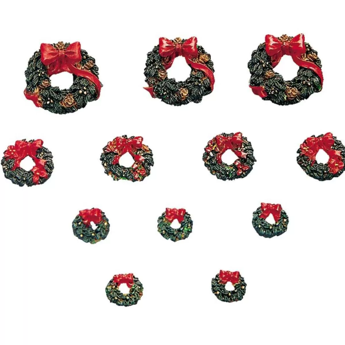 Gloria Store Allestimento villaggio<Wreaths With Red Bow, Set Of 12 - Lemax 34957